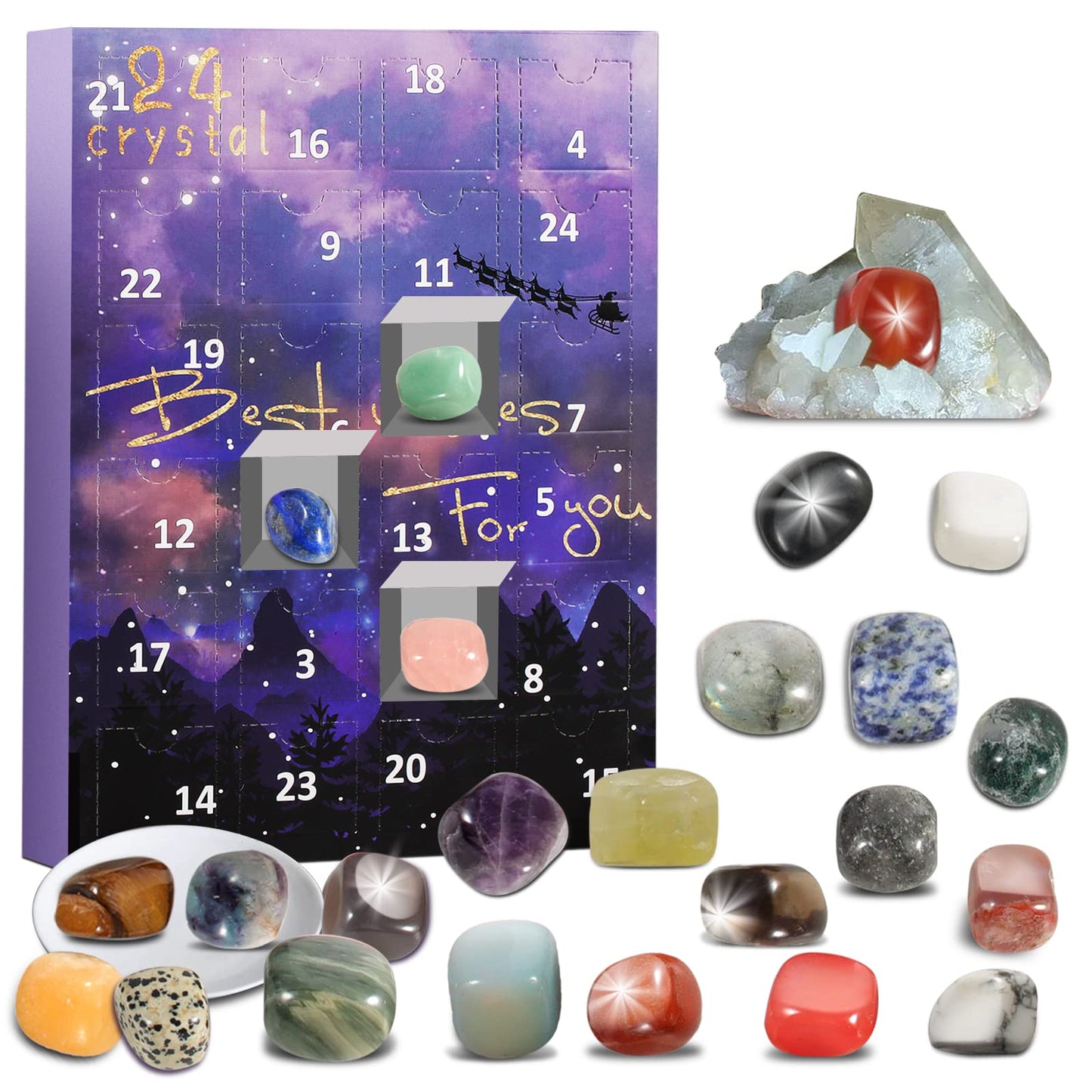 Christmas Calendar Enthusiasts Rock Collection Countdown Calendar for Birthday Xmas