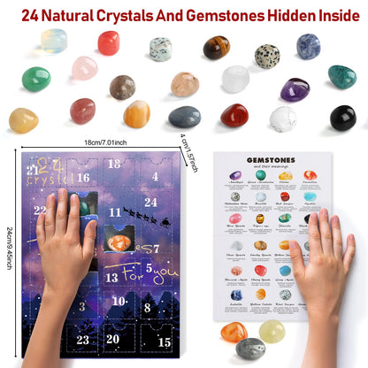 24 Days Natural Healing Crystal Gemstones Minerals & Fossils Advent Calendar