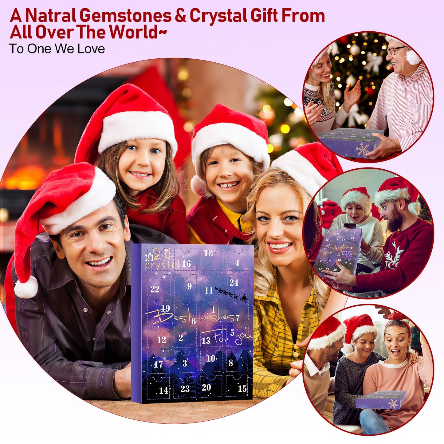 24 Days Natural Healing Crystal Gemstones Minerals & Fossils Advent Calendar