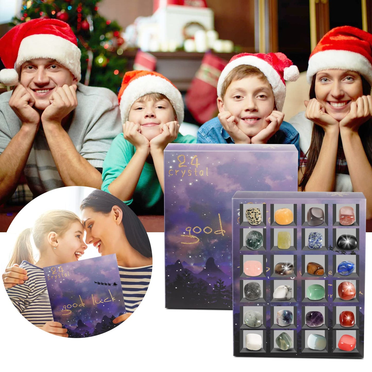 Christmas Calendar Enthusiasts Rock Collection Countdown Calendar for Birthday Xmas